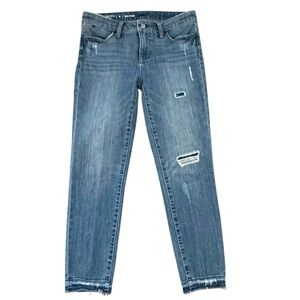 Talbots Flawless Size 4 Distressed Slim Ankle Dropped Hem 5 Pocket Jeans NWOT